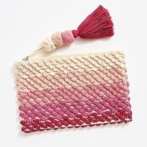 New! Pink Ombré Woven Clutch
